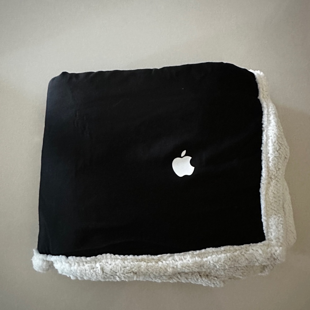 Apple branded throw blanket